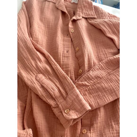 Aritzia Wilfred Free Sail Oversized Button Up in Coral size XS - Picture 3 of 4